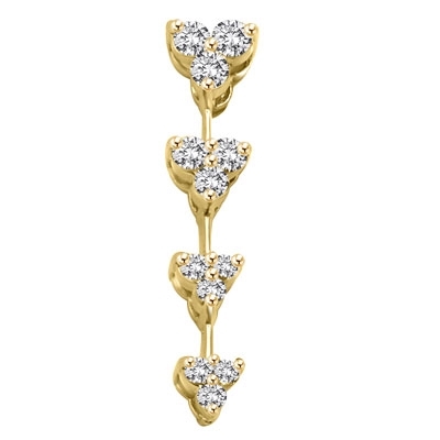 Diamond Essence Floral Journey Pendant, 0.30 Ct.T.W. in 14K Solid Yellow Gold.