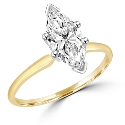 Ring with marquise shape diamond essence