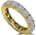 Diamond Essence Eternity Ring, With 4 Cts.T.W. Round Brilliant Stones In 14K Solid Yellow Gold.