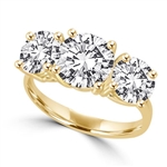 Ring – 3 stone ring, 2 ct center, 1 ct on sides