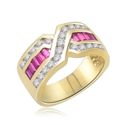 Tenderly- Ruby 14K Solid Gold  ìXî ring 2.5 cts.t.w