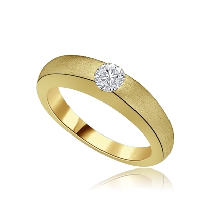 5ct round bazel set solitaire gold ring