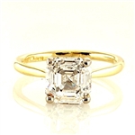 14k yellow gold ring with asscher cut  stone