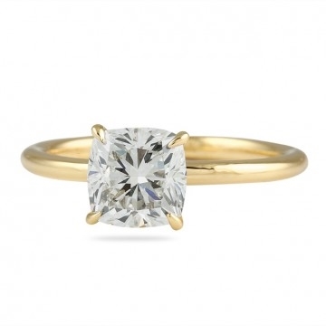 14k yellow gold ring with cushion cut  stone