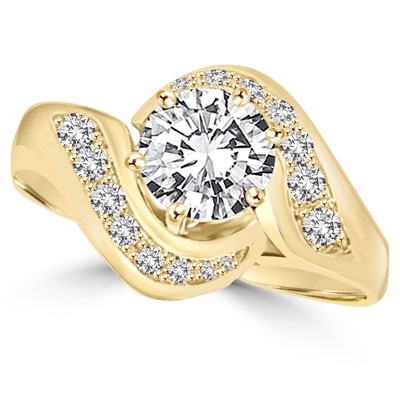 Ring – channel set round diamond in swirl design