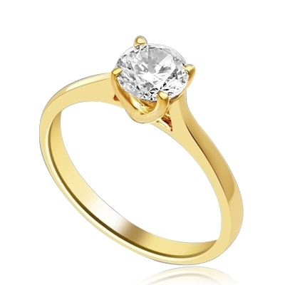 A perfect solitaire to propose! Beautiful Tiffany set 0.75 Ct. Ring. In 14k Solid Yellow Gold.