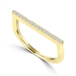 Diamond Essence Ring With Round Brilliant Melee, 0.40 Ct.T.W. In 14K Solid Yellow Gold.