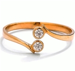 Diamond Essence 14K Solid Yellow Gold Toe Ring with 0.05 Ct.T.W. Round Brilliant Melee in Bezel setting.