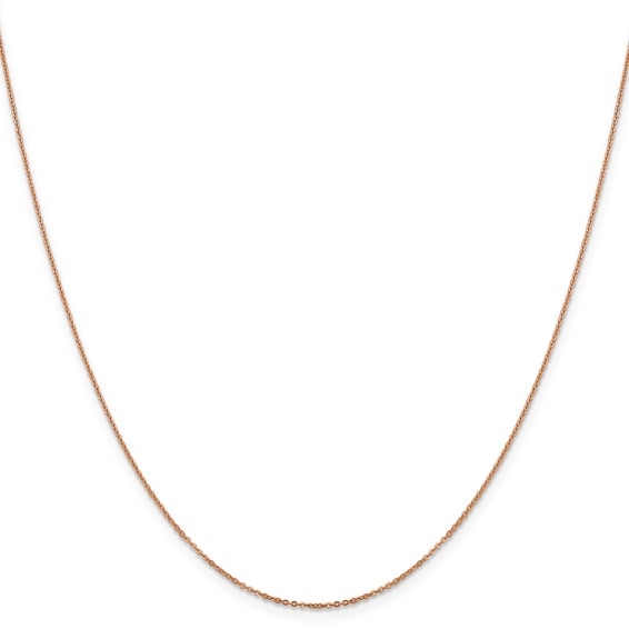 14k solid rose gold 1.10 mm Flat Cable Chain