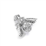 Attractive Bee Pin, 0.85 Cts. T.W. with a bevy of Round Cut Jewels, in Platinum Plated Sterling Silver.