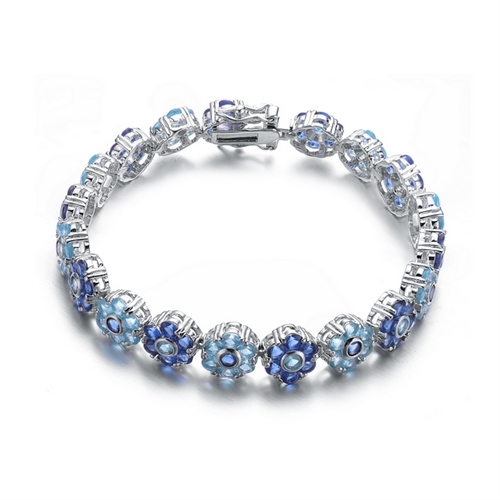 Diamond Essence navy And Sky Blue Hued Beautifully Placed Bracelet