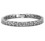 Diamond Essence Designer Bracelet With Marquise And Round Stones, 14 Cts.T.W. In Platinum Plated Sterling Silver.