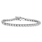 Platinum Plated Sterling Silver 7" bracelet with striking bar design and 40 Diamond Essence stones, 4.2 cts. t.w., with safety clasp.