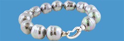Diamond Essence's pearl bracelet of majorica gray pearls in sterling silver.