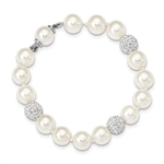 Sterling Silver Pearl Bracelet 8".