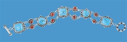 Turquoise bracelet in designer sterling silver