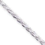 Sterling Silver 3mm Diamond-cut Rope Chain