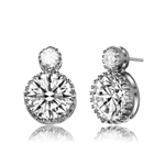 Diamond Essence Earrings With 0.5 Ct. And 5 Cts. Round Brilliant Stone Set in Crown Setting, 11 Cts.T.W. In Platinum Plated Sterling Silver.
&#8203;&#8203;Approx Size Of Earrings Is 14mm Length And 9 mm Width.