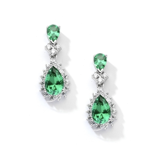 7ct emerald essence earrings in silver