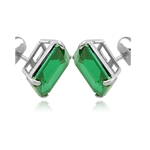 Solid Gold emerald studs earrings