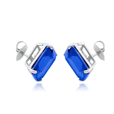 Sterling Silver sapphire studs earrings