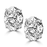 1.0 ct oval-cut brilliant classic studs in silver earrings