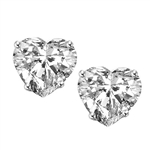 1 carat Diamond Essence Heart Studs in Platinum Plated Sterling Silver