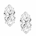 1 ct.Marquise cut studs in Platinum Plate Sterling Silver