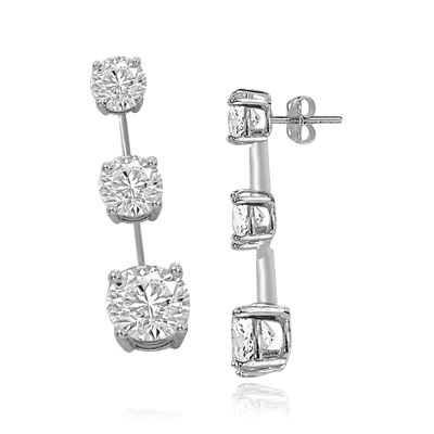 Round diamond bar create stunning drop earrrings