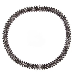A gorgious necklace of onyx Diamond Essence stones, set in black rhodium plated Sterling Silver. Appx. 45 cts.t.w.
