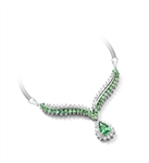 4.5 ct. Emerald Essence stones necklace in Platinum Plated Sterling Silver