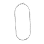 16 Inch Bar Necklace where each gorgeous round brilliant masterpiece is separated with distinction - creating oomph of 12.75 Cts. T.W. set in Platinum Plated Sterling Silver.