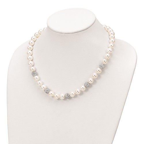 Sterling Silver 20" Pearl Necklace