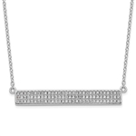 Diamond Essence bar Necklace, 0.5 Cts.T.W. in Platinum Plated Sterling Silver. 90, 1mm round stones
Length-18"