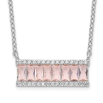 Diamond Essence morganite Necklace, 2  Cts.T.W. in Platinum Plated Sterling Silver.
Length-18"
