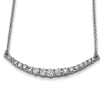 Diamond Essence 16" Necklace with Graduating Round Brilliant Stones,1.70 Cts.T.W. set in Platinum Plated Sterling Silver.