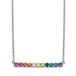 Diamond Essence Multi Color Necklace, 2.75 Cts.T.W. in Platinum Plated Sterling Silver.
Length-18"