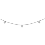 28 Inch Long Diamond Essence 7 flower Station Necklace With Round  Brilliant Stones, 2.54Cts.t.w. in Sterling silver