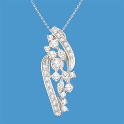 Sterling Silver Pendant with a fanciful finishing touch at an unbelievable price for 4.23 Cts. t.w.
