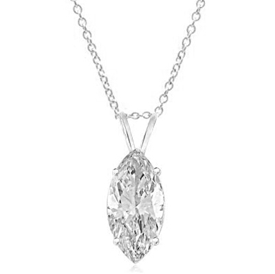 sterling silver marquise cut pendant