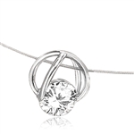 Platinum Plated Sterling Silver Slide Pendant with classic Round Brilliant Diamond Essence. 1.25 Cts.T.W.
Free Silver Chain Included.