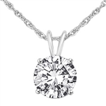 Diamond Essence Round Brilliant 1.0 ct. set in Platinum Plated Sterling Silver.