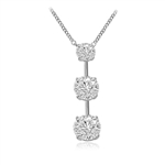 Trio Necklace with round diamonds on a bar