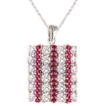 Sterling silver Pendant with ruby and white diamond