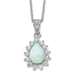 1.25 ct tw opal pendant in platinum plated sterling silver