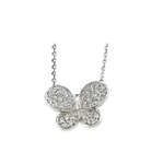 Platinum Plated Sterling Silver butterfly pendant