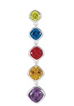 Diamond Essence Multi Color Necklace, 2.75 Cts.T.W. in Platinum Plated Sterling Silver.
