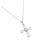 Diamond Essence Cross Pendant With Round Brilliant Stone Set In Four Prong Setting, 0.50 Ct.T.W. In Platunum Plated Sterling Silver.
&#8203;Approx Size Of Pendant Is 27.50mm Length And 19.50mm Width.