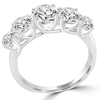 round Diamond prong setting in sterling silver ring