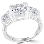 Asscher Diamond ring , cut stone in sterling silver band